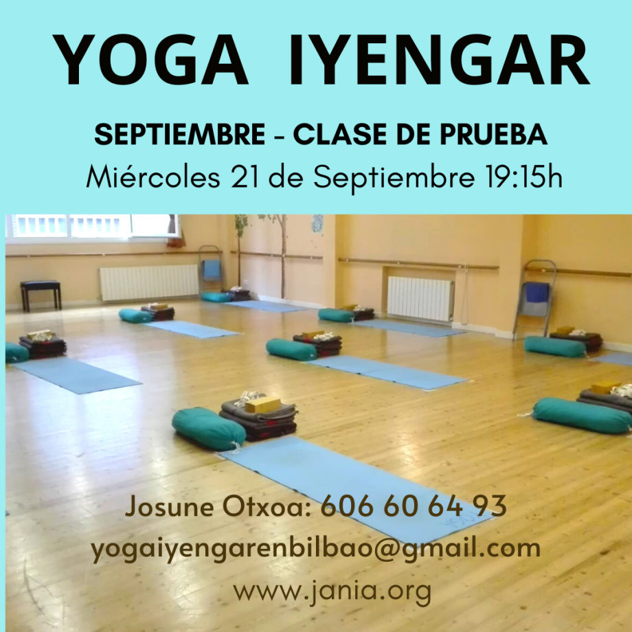 Yoga Iyengar – OCTUBRE: Grupos Mañana – Mediodía – Tarde